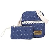 Casual Canvas Schultertasche +Geldbeutel/Mäppchen für Mädchen Jungen & Kinder...