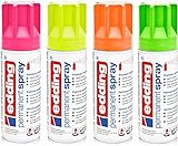 Permanent Spray edding 5200 neon-pink-gelb-orange-grün 4x200ml Set - Acryllack Lackieren...