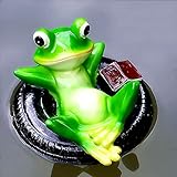 ZZenSmot Frosch Wasser Schwimmend Lotusblatt Skulpture,Gartendekoration Teich...