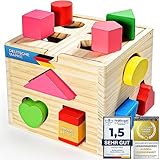 all Kids United® Steckwürfel aus Holz-Würfel Lernspielzeug-Puzzle Steckbox...