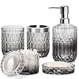 Ulable Badezimmer-Zubehör-Set, 5-teiliges Badezimmer-Seifenspender-Set,...