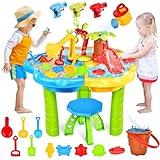 JONRRYIN Sand Wassertisch Kinder Outdoor Spielzeug, Strandspieltisch, Wasserspieltisch...