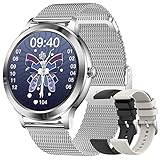 JELLOO Smartwatch Damen mit Telefonfunktion, 1,32 Zoll Smartwatch Armbanduhr mit 20...