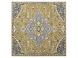 Beliani Teppich Wolle gelb/blau orientalisches Muster 200 x 200 cm Vintage Mucur