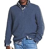 NAKEAH Herren-Kaschmir-Business-Casual-Reißverschlusspullover, Herren-Pullover...