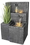 Arnusa Springbrunnen Grada Bepflanzbar mit LED Beleuchtung, Wasserfall...