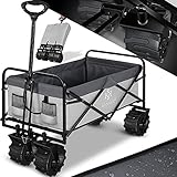 KESSER® Bollerwagen faltbar mit Breite Reifen Handwagen Transportkarre...