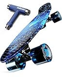 Deleven Skateboard mit Skate Tool, ABEC-9 Lagern und 78PU Rädern - The Universe...