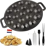 YUGN Poffertjes Pfanne Gusseisen 24 CM SET - Poffertjes Maker - Poffertjes Pfanne...