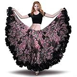 ROYAL SMEELA Flamenco Rock Bauchtanz Rock Damen 360/720 Grad Blumen Chiffon Langer Rock...