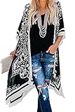 S-kini Damen Kimono Cardigan Sommer Strandkleid Lang Chiffon Strandponcho Pareo Boho...