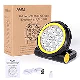 AGM LED Akku Strahler, Tragbares Notlicht 10W 800LM Superhell Campinglampe IPX5...