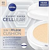 NIVEA Cellular Expert Finish 3in1 Pflege Cushion für mittlere Hauttöne (15 g), Make-up...