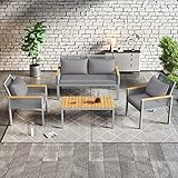 LATICO Gartenmöbel Set, Balkonmöbel Lounge Möbel Outdoor, Doppelsofa 2 Sessel mit...