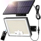 SIGRILL Solarlampen mit Bewegungsmelder 172LED , Solar Strahler IP65 Außenwandleuchte,...