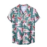 Hawaiihemd Herren Freizeithemd Kurzarm Funky Aloha Shirt Sommer Palmen Surfen...