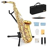 Eastar AS-Ⅱ Student Altsaxophon E Flat Goldlack Alto Anfänger Saxophon Komplettset mit...