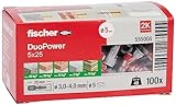 fischer 555005 DUOPOWER 5 x 25, Universaldübel, leistungsstarker 2-Komponenten-Dübel,...