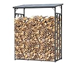 QUICK STAR Metall Kaminholzregal Anthrazit 143 x 70 x 185 cm Garten Kaminholzunterstand...