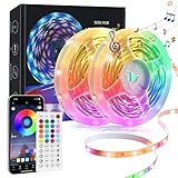 Lxyoug LED Strip 20M, Bluetooth RGB LED Streifen, Farbwechsel LED Band mit IR...