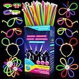 Millegu Knicklichter Party Set,100 Stück Leuchtstäbe 130 Verbinder,Neon Knicklichter...