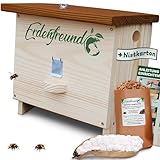 Erdenfreund® Hummelhaus mit Wachsmottenklappe und Räuberschutz Dachverschluss...