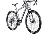 Galano Crossrad 29 Zoll Fitnessrad Fahrrad Crossbike Road Cross Rennrad Rad (grau/schwarz,...