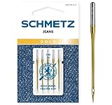 SCHMETZ Nähmaschinennadeln | 5 Gold Jeans-Nadeln | 130/705 H-JT | Nadeldicke...