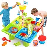 Mini Tudou Wassertisch Kinder Outdoor,4 In 1 Wasserspieltisch mit 33 Stück...