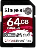 Kingston Canvas React Plus 64GB SDXC Speicherkarte UHS-II 300R/260W U3 V90 for Full...