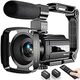 4K Videokamera Camcorder 48MP WiFi Vlogging Camera für YouTube 16X Digitale IR Nachtsicht...