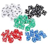 Yourandoll 50 STÜCKE Polyedrische Würfel D10 Würfel Dice Spielwürfel for DND RPG...