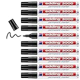 edding 3000 Permanentmarker - schwarz - 10 Stifte - Rund-Spitze 1,5-3 mm -...