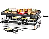 ROMMELSBACHER Raclette Grill RC 1400 - Wendeplatte zum Grillen & für Crepes, 8...