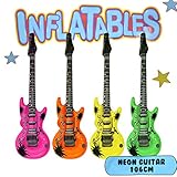 Henbrandt the Harlequin Brand Aufblasbare Gitarre Luftgitarre 3er Set Neon Bunt...