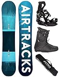 AIRTRACKS Snowboard Set Board Blue Drifter Wide Hybrid Rocker 164 + Snowboard...