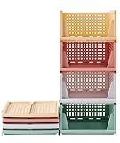 RMAN 4 Stück Kleiderschrank Organizer Schubladenbox Stapelbare Schrank Organizer...