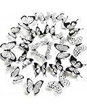 KGDUYC 54pcs 3D Schmetterlinge Schwarz Weiß Wandtattoo Schmetterling Wandaufkleber Dekor...