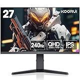 KOORUI 27 Zoll Gaming Monitor, QHD PC Monitors, 240Hz, 1ms, IPS, Adpitive Sync (2560x1440,...