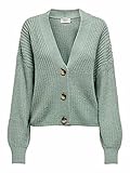 ONLY Damen Kurze Strickjacke | Langarm V-Ausschnitt Cardigan Knitted Basic |...