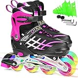 Inline Skates Kinder, Inliner für Kinder mit Einstellbarer Größe,...