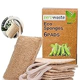 Luffa Schwamm Küche - 6er Pack aus nachhaltigen & natürlichen Materialien-...