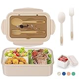 LUZOON Lunchbox Bento Box Brotdose Erwachsene 1400ml mit 3 FäChern für Kinder inkl....