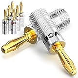 VCELINK Bananenstecker Lautsprecher 24K Vergoldet, 0,75mm - 4mm, (4 Paar / 8...