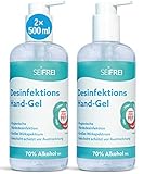 SEIFREI® - Desinfektions Hand-Gel 2 x 500ml mit Spenderpumpe | VAH gelistet |...