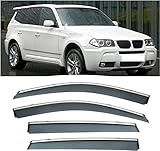 HALEUP Auto Windabweiser Regenabweiser getönt Acrylic für BMW X3 2003-2010, Autofenster...