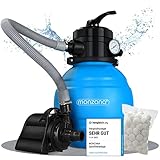 Monzana® Kunststoff, Sandfilteranlage 4,5 m³/h inkl. 320g Filterbälle 2in1...