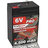 kraftmax Industrial Pro Bleiakku [ 6V / 4,5Ah ] AGM Hochleistungs- Blei Akku der Neusten...