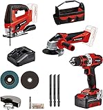 Einhell Akku-Bohrschrauber TE-CD 18/40 Li + Akku-Winkelschleifer TC-AG 18/115 Li +...