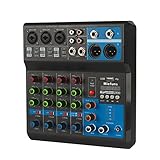 Mini-Audio-DJ-Mixer Soundboard-Konsolensystem, 5-Kanal-48-V-Phantomspeisung mit...